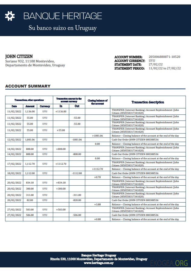 Relevé bancaire Uruguay Banque Heritage.doc